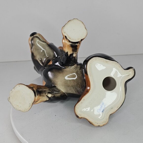 Goebel Doberman Puppy Figurine Dog Black Brown Porcelain *Repaired* - Picture 10 of 11